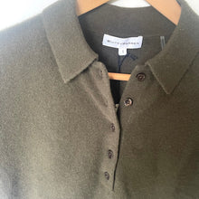 Load image into Gallery viewer, Green sweater with a visible brand label on a white background