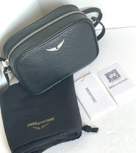 Load image into Gallery viewer, Zadig Voltaire Crossbody Womens Small Black Boxy Wings Leather Shoulder Bag