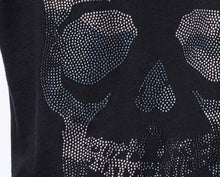 Load image into Gallery viewer, Zadig Voltaire Tee Womens Black Skull Tunisien Beaded Henley Cotton Top