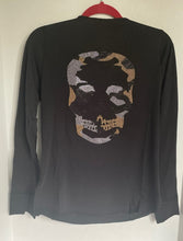 Load image into Gallery viewer, Zadig Voltaire Tee Womens Black Skull Tunisien Beaded Henley Cotton Top