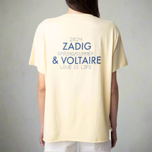 Load image into Gallery viewer, ZadigVoltaireTommerBeadedZaddictedTopWomensYellowCottonT-shirt