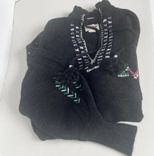 Load image into Gallery viewer, Dark gray embroidered sweater on a white background