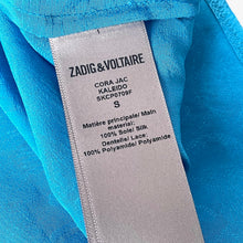 Load image into Gallery viewer, Zadig &amp; Voltaire label on a blue garment