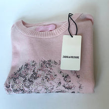 Load image into Gallery viewer, Pink sleeveless top with sequin details and a tag on a light background