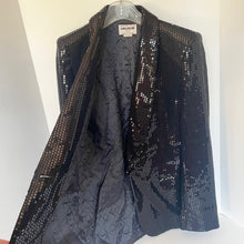Load image into Gallery viewer, Black sequin jacket on a white background