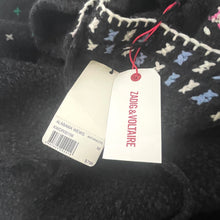 Load image into Gallery viewer, Black fleece garment with Zadig &amp; Voltaire tag on a dark background
