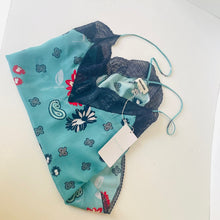 Load image into Gallery viewer, Zadig &amp; Voltaire Christy Blue Silk Camisole Daisy Print Lace Trim XS