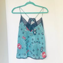 Load image into Gallery viewer, Zadig &amp; Voltaire Christy Blue Silk Camisole Daisy Print Lace Trim XS