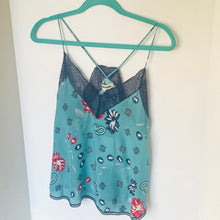 Load image into Gallery viewer, Zadig &amp; Voltaire Christy Blue Silk Camisole Daisy Print Lace Trim XS