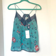 Load image into Gallery viewer, Zadig &amp; Voltaire Christy Blue Silk Camisole Daisy Print Lace Trim XS