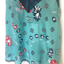 Load image into Gallery viewer, Zadig &amp; Voltaire Christy Blue Silk Camisole Daisy Print Lace Trim XS