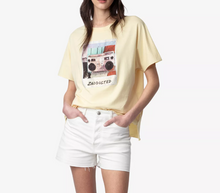 Load image into Gallery viewer, Zadig Voltaire Tommer Beaded Zaddicted Top Womens Yellow Cotton T-shirt