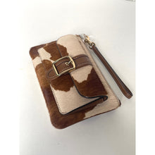 Load image into Gallery viewer, Coach Ashton CDY07 Wristlet Haircalf Cow Print Leather Clutch Brown D