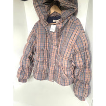 Load image into Gallery viewer, Free People Party Of One Plaid Hooded Puffer Jacket