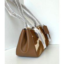Load image into Gallery viewer, Coach Asher Shoulder Bag CDW46 Haircalf Cow Print Brown Leather Gold Tone
