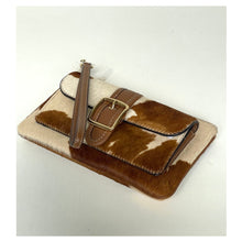 Load image into Gallery viewer, Coach Ashton Wristlet CDY07 Haircalf Cow Print Leather Clutch Brown A