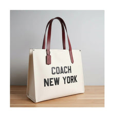 Load image into Gallery viewer, Coach Relay Tote CH765 Chalk White Pebbled Leather Large Carryall Bag