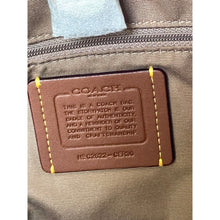 Load image into Gallery viewer, Coach City Tote CER30 Large Red Tan Striped Straw Carryall Bag