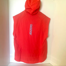 Load image into Gallery viewer, Red sleeveless jacket with 'Adizero' branding on a white background