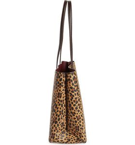 Kate Spade Tote Womens Large Brown Leopard All Day Structured Tote w Wristlet