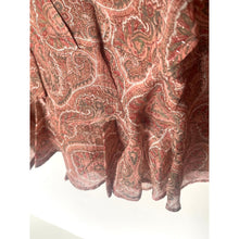 Load image into Gallery viewer, The Kooples Silk Crop Top Womens Pink Paisley V-Neck Ruffle Blouse XL