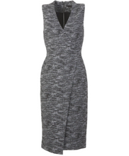 Load image into Gallery viewer, Alice + Olivia Carissa V-Neck Faux Wrap Sleeveless Sheath Gray Dress - 10