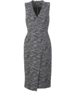 Alice + Olivia Carissa V-Neck Faux Wrap Sleeveless Sheath Gray Dress - 10