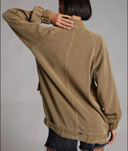 Load image into Gallery viewer, Anthropologie Amo Draped Utility Jacket Womens Small Belted Oversized Sage