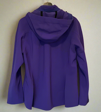 Load image into Gallery viewer, Purple jacket on a hanger against a white wall