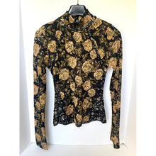 Load image into Gallery viewer, Free People Lyric Sheer Floral Lace Turtleneck Top – Black &amp; Yellow, Women's Mediume