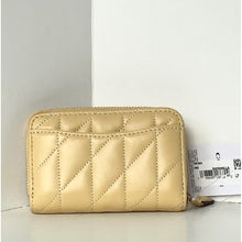 Load image into Gallery viewer, Coach Essential Small Zip Card Case CM505 Vanilla Yellow Quilted Leather
