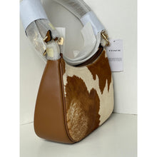 Load image into Gallery viewer, Coach Teri Shoulder Bag CDW45 Haircalf Cow Print Brown Leather Gold Tone A