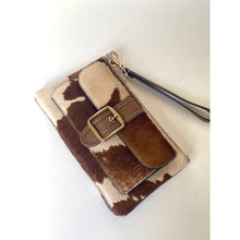 Load image into Gallery viewer, Coach Ashton Wristlet CDY07 Haircalf Cow Print Leather Clutch Brown F