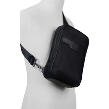 Load image into Gallery viewer, Ted Baker Wickham Men's Black Nylon-Blend Faux Leather Sling Crossbody Bag