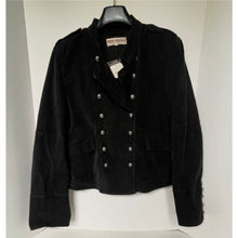 Load image into Gallery viewer, Free People Lotty Black Velvet Double-Breasted Military Blazer – Women's Small