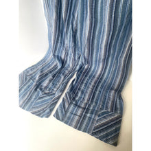 Load image into Gallery viewer, Free People Day's End Pants L Striped Wide Leg Blue Cotton Pull On Elastic