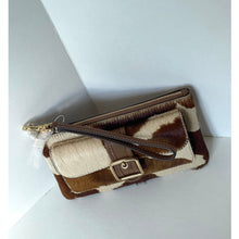 Load image into Gallery viewer, Coach Ashton CDY07 Wristlet Haircalf Cow Print Leather Clutch Brown E