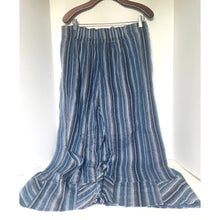 Load image into Gallery viewer, Free People Day's End Pants L Striped Wide Leg Blue Cotton Pull On Elastic