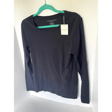 Load image into Gallery viewer, Majestic Filatures Black Cotton Cashmere Long Sleeve Crewneck T-Shirt – Women's 4/L