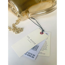 Load image into Gallery viewer, Ted Baker Poppy Satchel Gold Metallic Leather Padlock Top Handle Bag