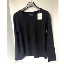 Load image into Gallery viewer, Majestic Filatures Womens L Black Organic Cotton Cashmere Long Sleeve T Shirt