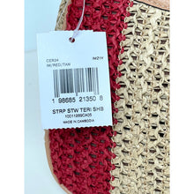 Load image into Gallery viewer, Coach Teri CER34 Red Tan Striped Straw Shoulder Bag