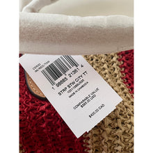 Load image into Gallery viewer, Coach City Tote CER30 Large Red Tan Striped Straw Carryall Bag