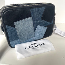 Load image into Gallery viewer, Coach Charter Crossbody 24 CAJ95 Blue Denim Patchwork Leather Shoulder