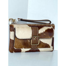 Load image into Gallery viewer, Coach Ashton CDY07 Wristlet Haircalf Cow Print Leather Clutch Brown E
