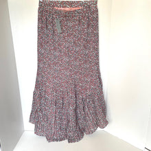 Load image into Gallery viewer, Anthropologie Skirt Womens Medium Petite Pink Midi Floral Chiffon Asymmetric Hem