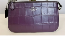 Load image into Gallery viewer, Coach Nolita 19 Croc Embossed Shoulder Bag Soft Purple Leather Chain CN382