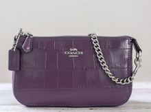 Load image into Gallery viewer, Coach Nolita 19 Croc Embossed Shoulder Bag Soft Purple Leather Chain CN382