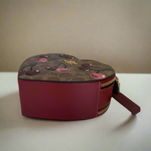 Load image into Gallery viewer, Coach Heart Crossbody Bag Cherry Signature Canvas Leather Brown CY706 OGPKG