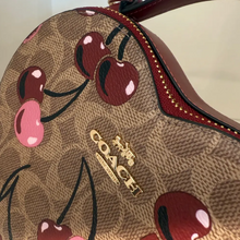 Load image into Gallery viewer, Coach Heart Crossbody Bag Cherry Signature Canvas Leather Brown CY706 OGPKG